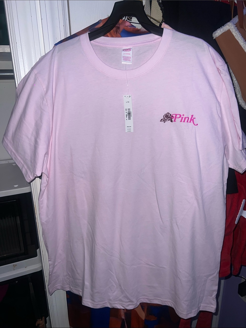 PINK Victoria's Secret Light Pink Short Sleeve Logo Tee
